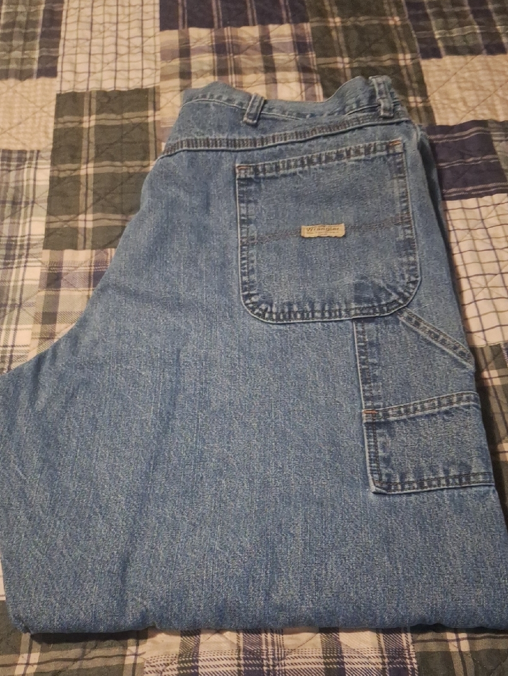Wrangler Men's Light Blue Relaxed Carpenter Jeans Mens 42 X 30